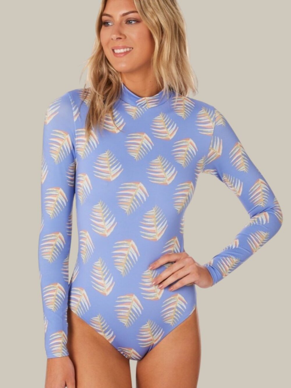 Patagonia Long Sleeve Swell Seeker One Piece - Palms of My Heart - Size XS